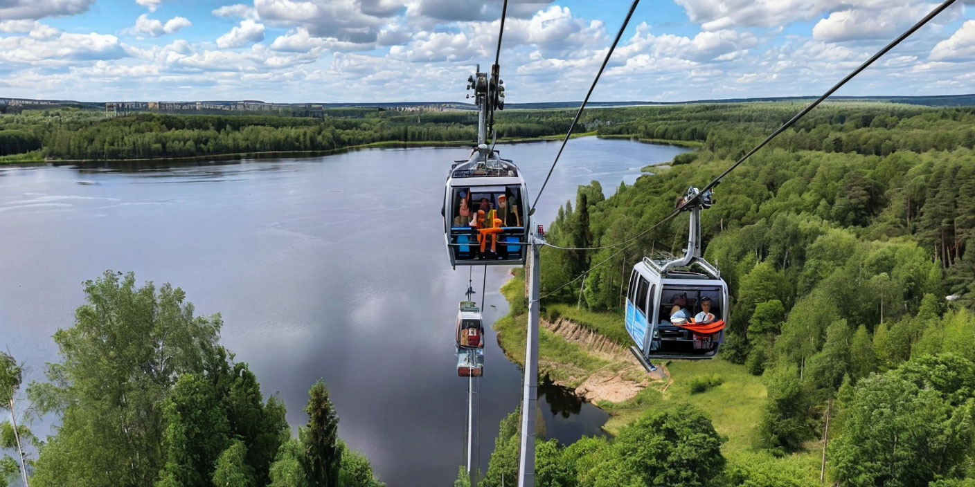 Спасают туристов на канатной дороге